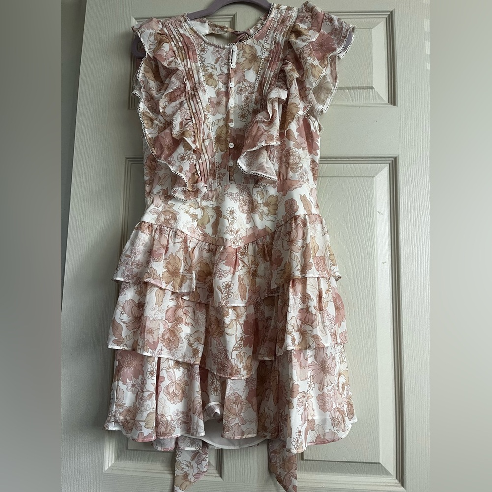 Ever New Conscious Floral Print Ruffle Trim Mini Dress Women’s Size 4 - Picture 4 of 16